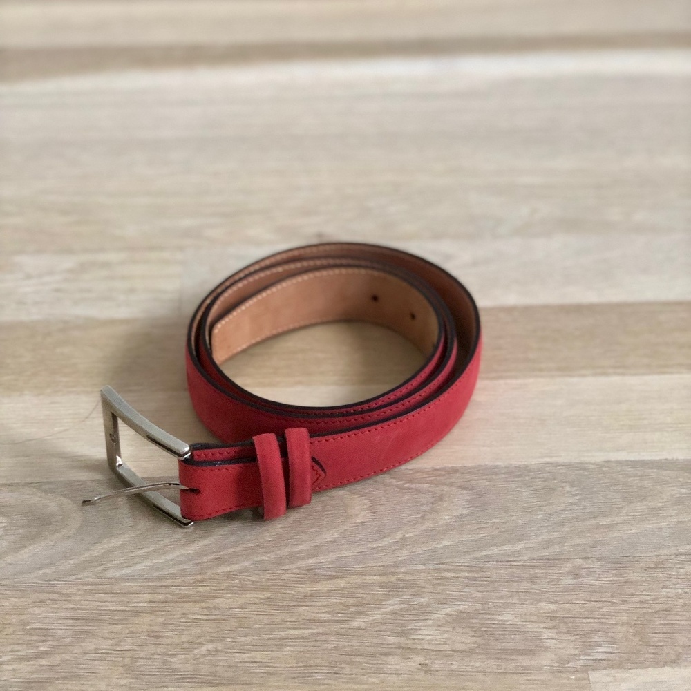 Italian red leather belt